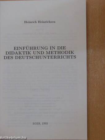 Einführung in die Didaktik und Methodik des Deutschunterrichts