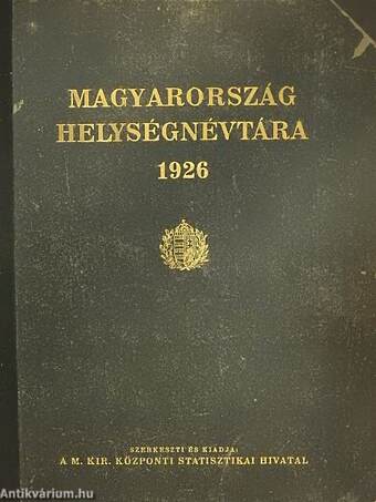 Magyarország helységnévtára 1926