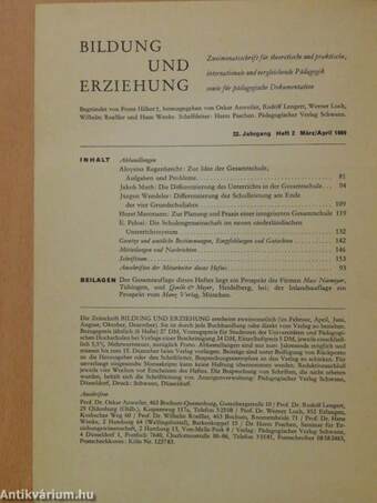 Bildung und Erziehung März/April 1969