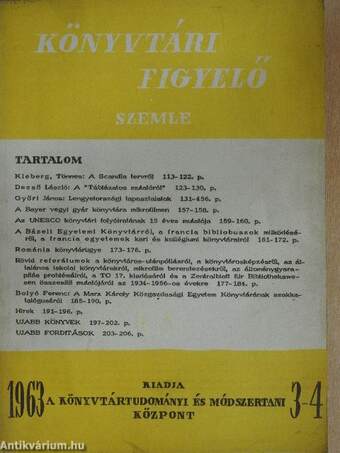 Könyvtári figyelő 1963/3-4.