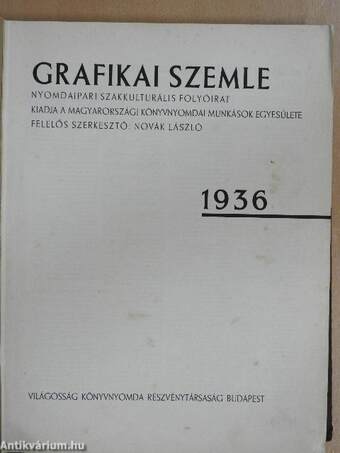 Grafikai Szemle 1936. január-november