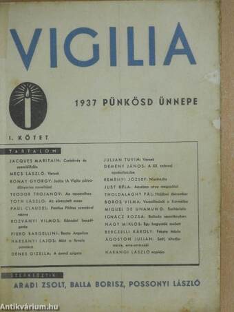 Vigilia 1937. Pünkösd ünnepe I. (töredék)