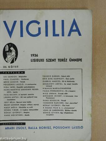 Vigilia 1936. Lisieuxi Szent Teréz ünnepe III. (töredék)