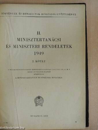 Törvények és rendeletek hivatalos gyűjteménye 1949. II/2.