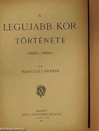 A legujabb kor története 1825-1880