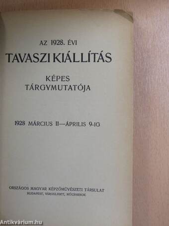 Az 1928. évi Tavaszi Kiállítás képes tárgymutatója