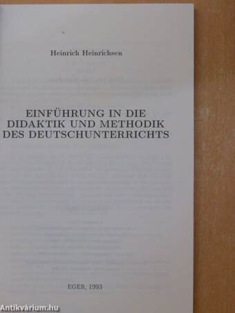 Einführung in die Didaktik und Methodik des Deutschunterrichts