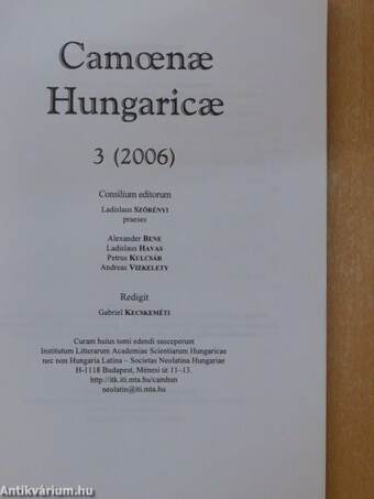 Camoenae Hungaricae 3 (2006)