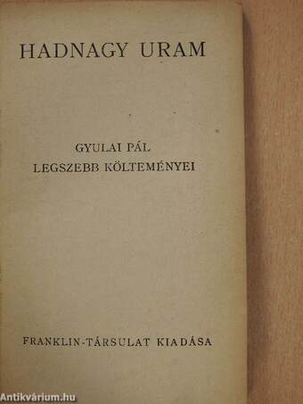 Hadnagy uram