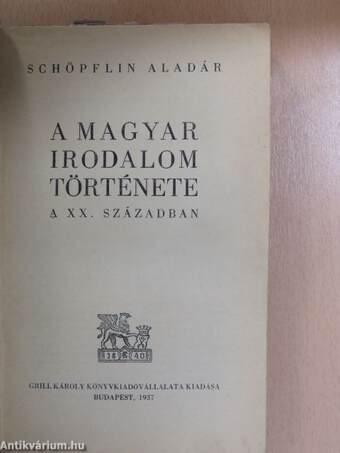 A magyar irodalom története a XX. században