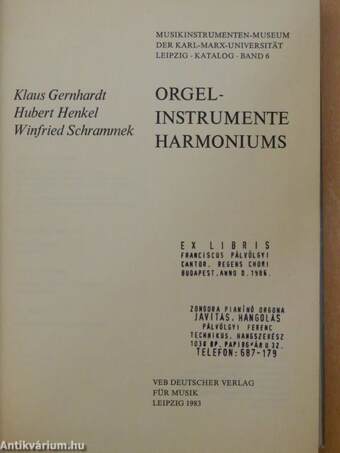 Orgelinstrumente Harmoniums