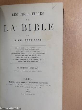 Les Trois Filles de la Bible (Mandl Bernát könyvtárából)