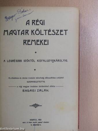 A régi magyar költészet remekei