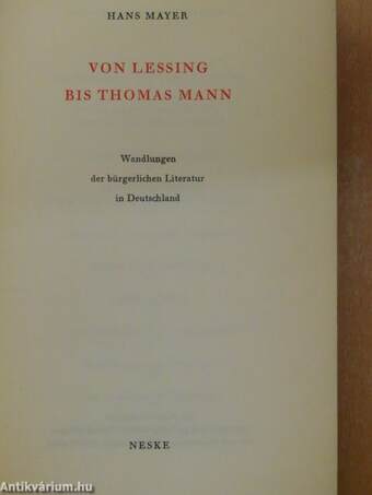 Von Lessing bis Thomas Mann