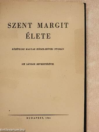 Szent Margit élete