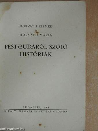 Pest-Budáról szóló históriák