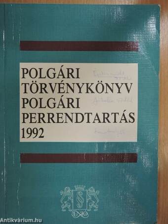 Polgári törvénykönyv, polgári perrendtartás 1992