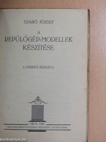 A repülőgép-modellek készítése