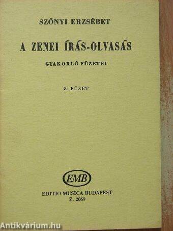 A zenei írás-olvasás gyakorló füzetei 8.