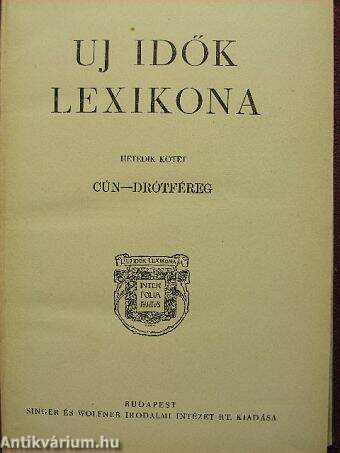 Uj idők lexikona 7-8. (töredék)