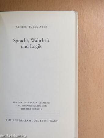 Sprache, Wahrheit und Logik