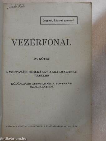 Vezérfonal IV. (töredék)