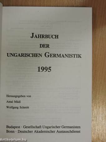 Jahrbuch der ungarischen Germanistik 1995