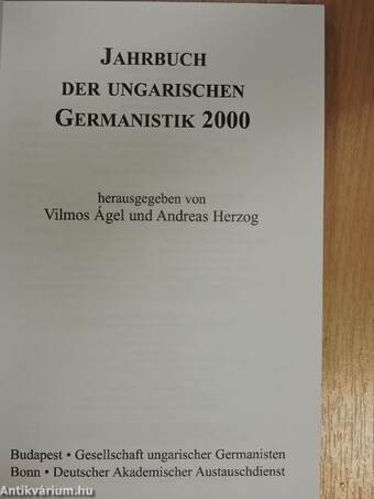 Jahrbuch der ungarischen Germanistik 2000