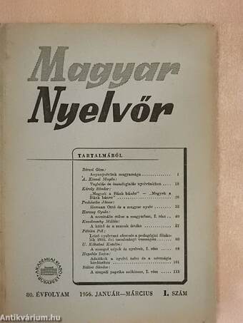 Magyar Nyelvőr 1956. január-december