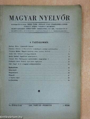 Magyar Nyelvőr 1950. január-december