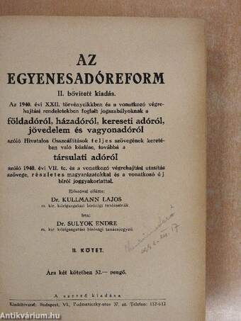 Az egyenesadóreform II.