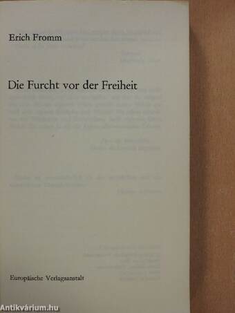 Die Furcht vor der Freiheit