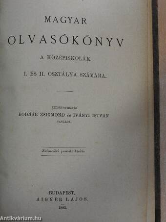 Magyar olvasókönyv a középiskolák I. és II. osztálya számára