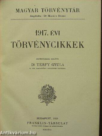 1917. évi törvénycikkek