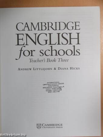 Cambridge English for Schools - Teacher's Book Three