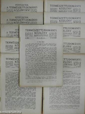 Természettudományi Közlöny 1932. (nem teljes évfolyam)/Pótfüzetek a Természettudományi Közlönyhöz 1932. január-december