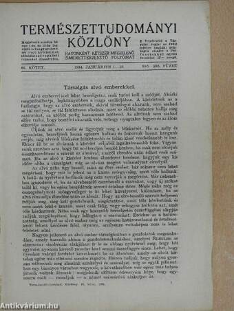 Természettudományi Közlöny 1934. január-december