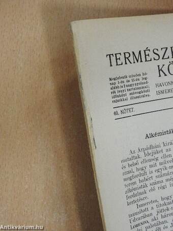 Természettudományi Közlöny 1928. január-december/Pótfüzetek a Természettudományi Közlönyhöz 1928. január-december