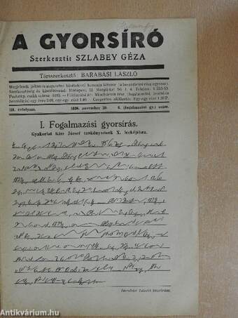 A gyorsíró 1936. november 20.