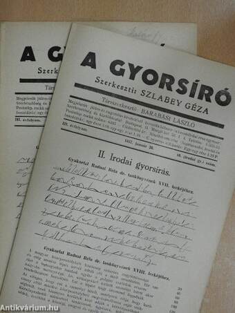 A gyorsíró 1937. január 20.