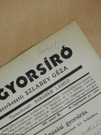 A gyorsíró 1937. január 20.