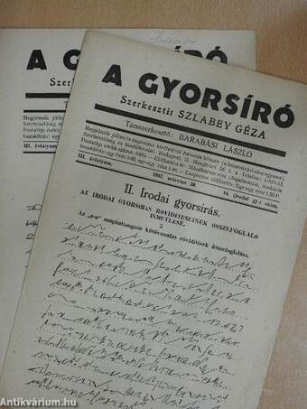 A gyorsíró 1937. március 20.