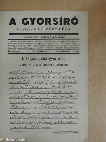 A gyorsíró 1937. március 20.