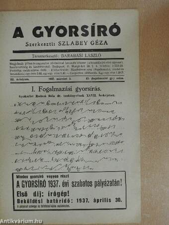 A gyorsíró 1937. március 5.