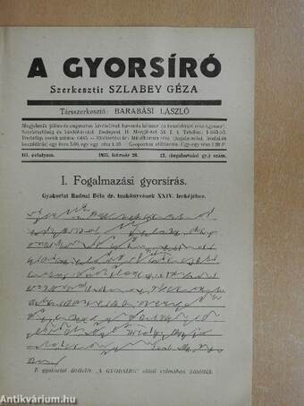 A gyorsíró 1937. február 20.