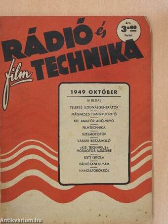 Rádió és filmtechnika 1949. október