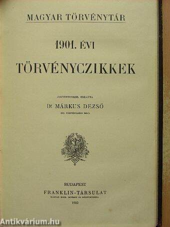 1901. évi törvényczikkek