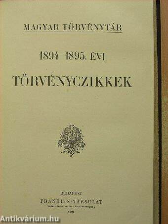 1894-1895. évi törvényczikkek