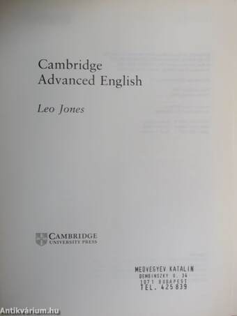 Cambridge Advanced English - Student's Book