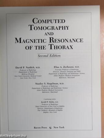 Computed Tomography and Magnetic Resonance of the Thorax